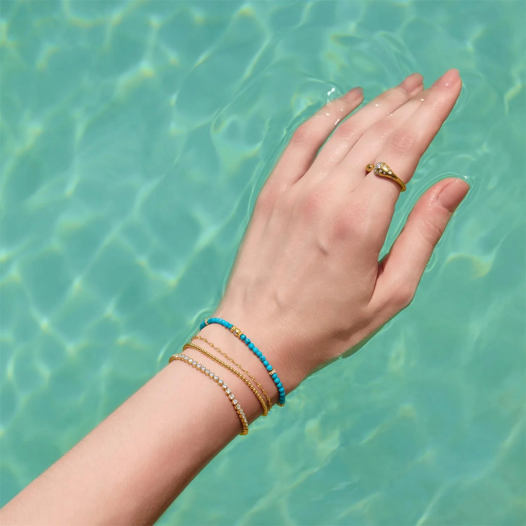 Turquoise Gold Beaded Bracelet | Ania Haie