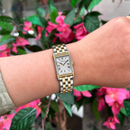 Herbelin | Art Deco Steel Two-Tone Square Watch with White Dial | Ladies