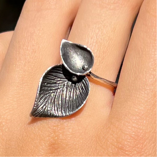 Sterling Silver Petal Design Ring