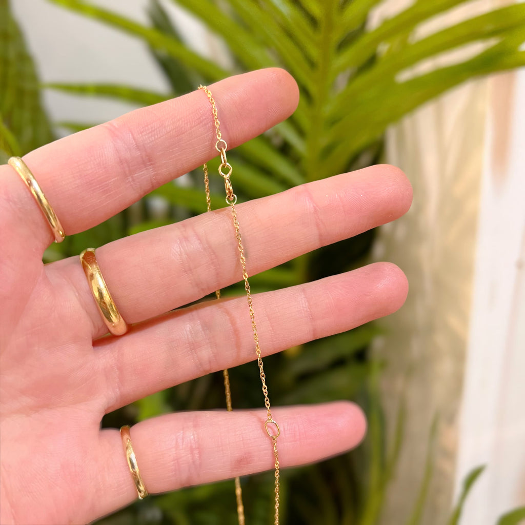 Citrine 9ct Yellow Gold Ginger Cat Dainty Necklace