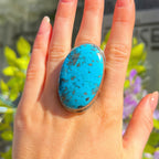Turquoise Sterling Silver Chunky Ring | Size P