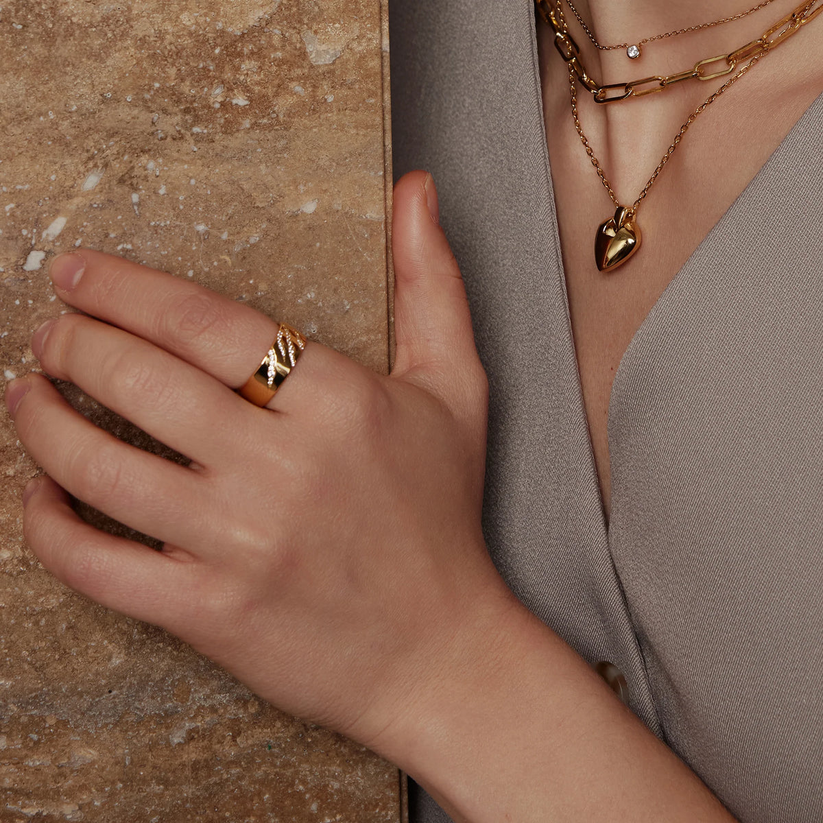 14ct Gold Plated Shield Pendant Necklace | Ania Haie