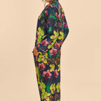 Super Soft Oversized Navy Floral Exotic Evening Long Pyjamas | Powder Accessories