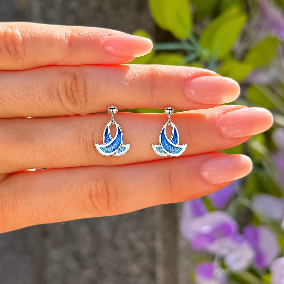 Sterling Silver Summer Splash Small Enamel Drop Earrings | Sheila Fleet | Pre-Order