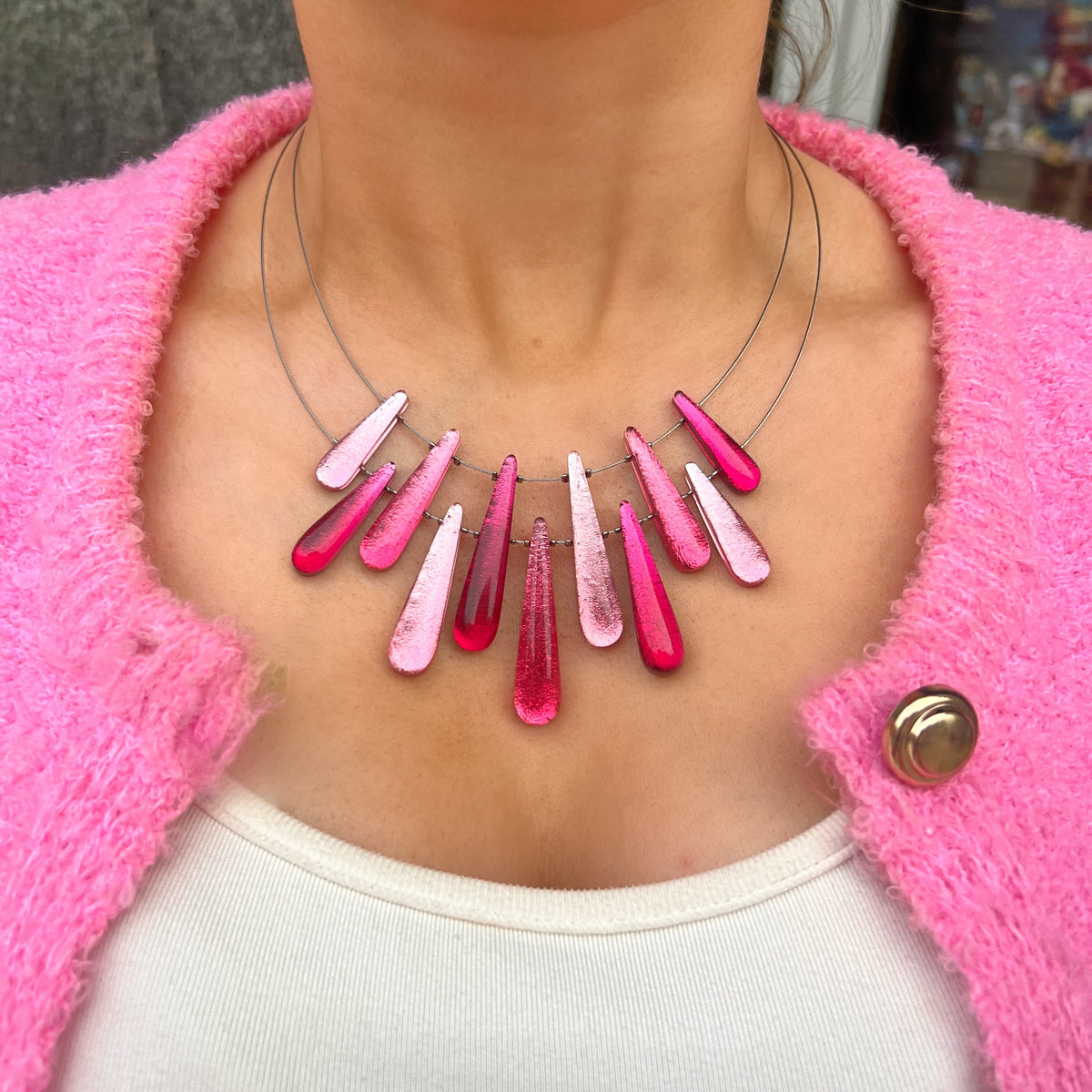 Pink Icicle Necklace | Watch This Space