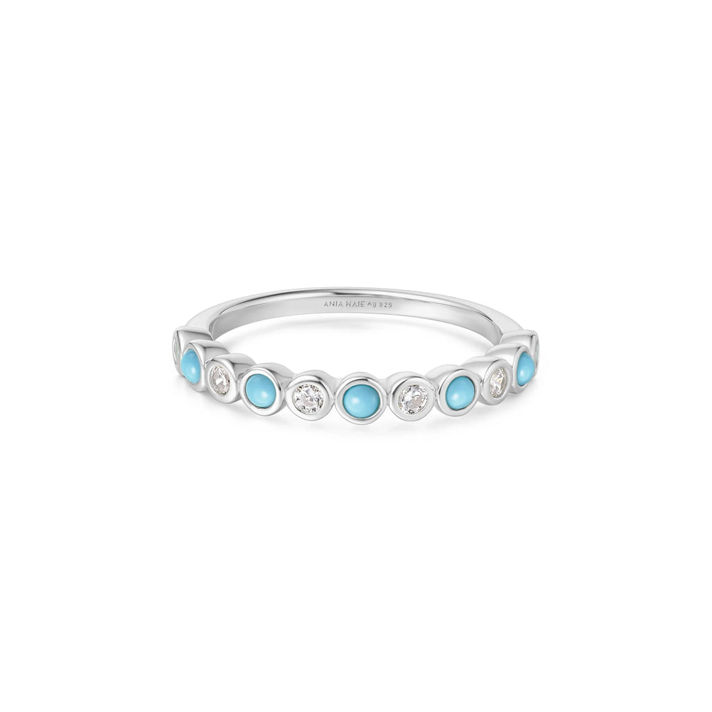 Turquoise & Cubic Zirconia Silver Ring | Size O | Ania Haie
