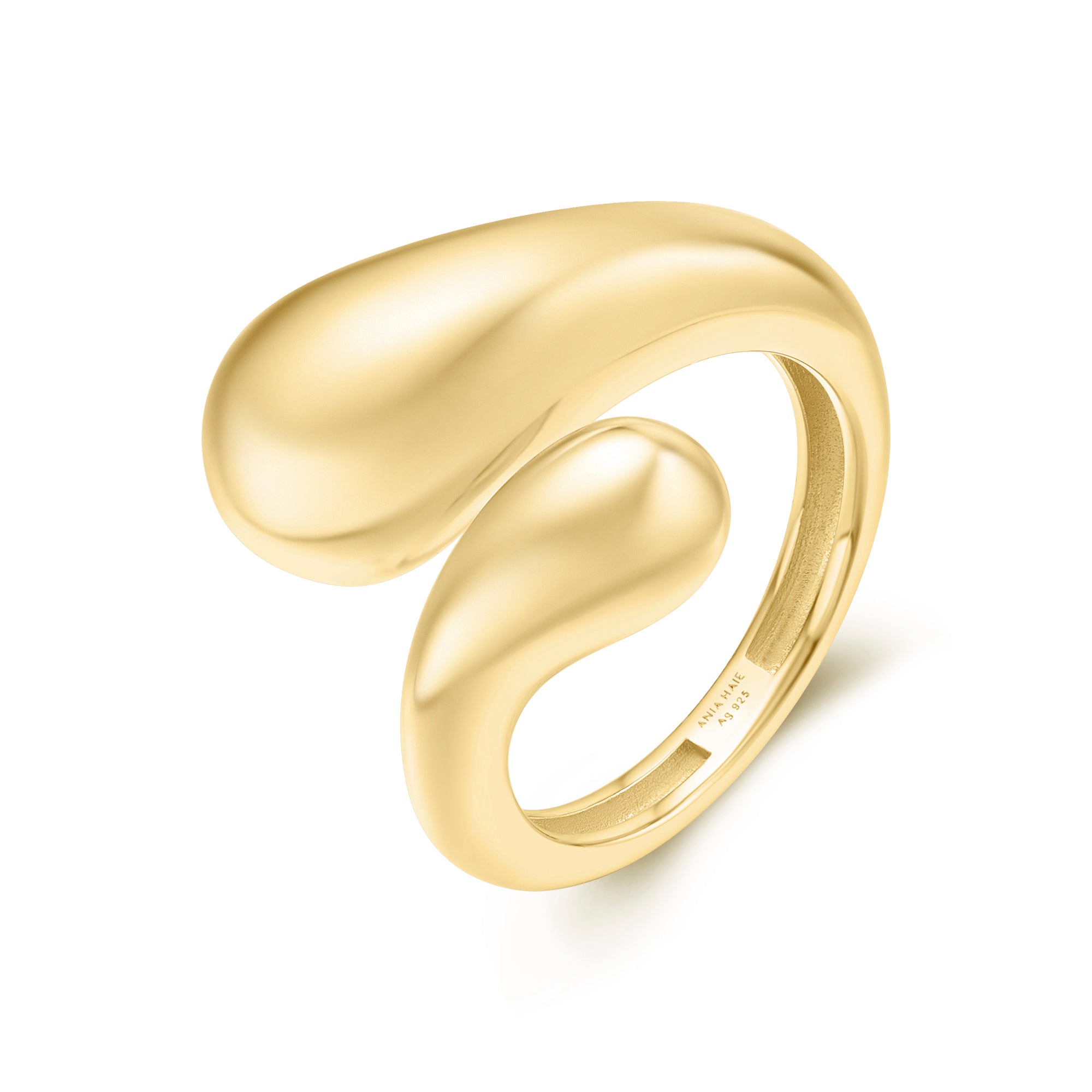 Gold Sculptural Crossover Ring | Ania Haie