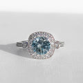Aquamarine and Diamond 18ct White Gold Ring | Size M ½