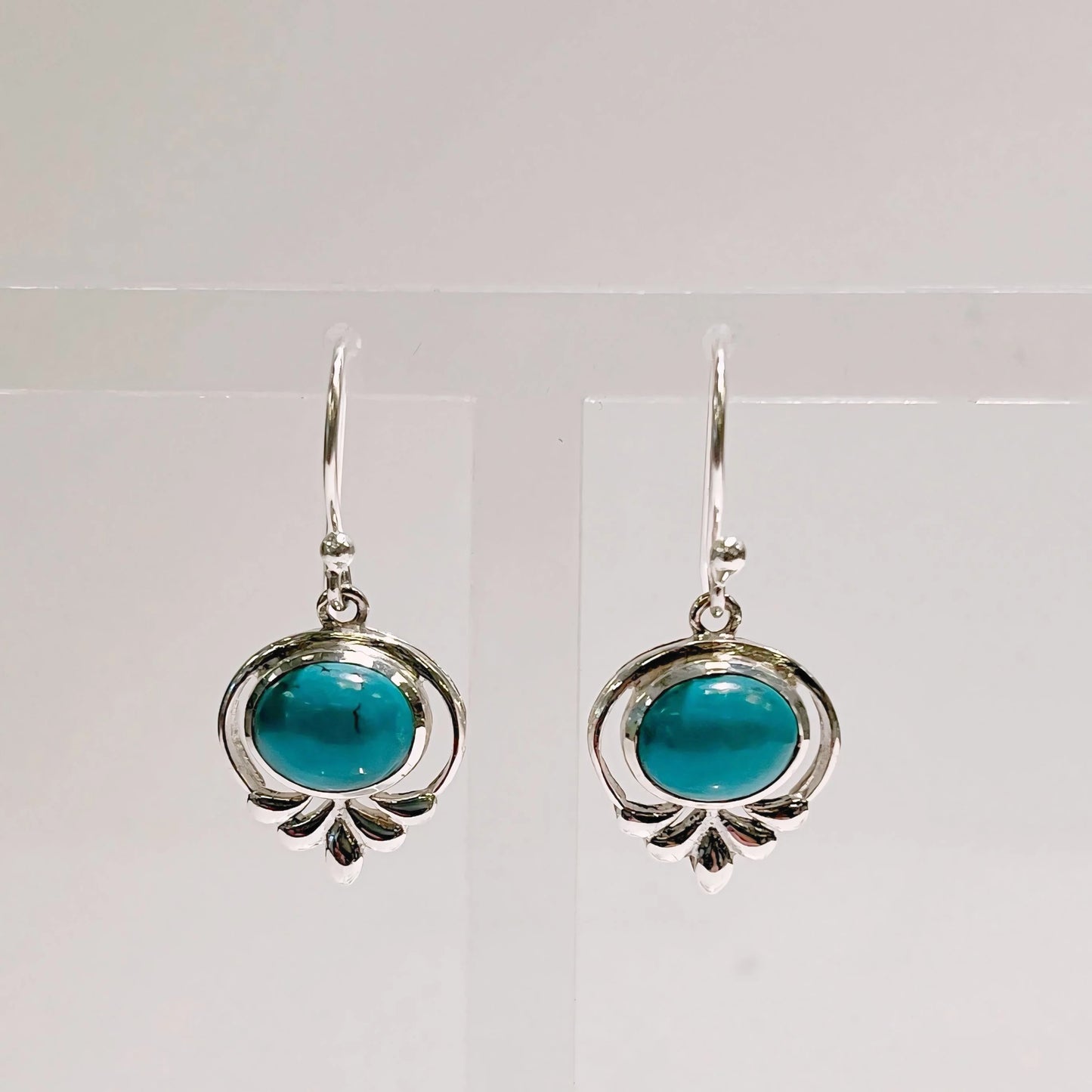 Sterling Silver Dainty Turquoise Drop Earrings