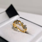 'The Flora' Floral Diamond 18ct Yellow Gold Band Ring | Size M ½