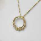 Diamond Bubble 9ct Yellow Gold Necklace