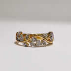'The Flora' Floral Diamond 18ct Yellow Gold Band Ring | Size M ½
