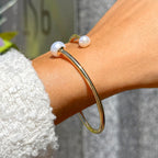Freshwater Pearl 9ct Gold Plated Twist Bracelet