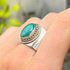 Amazonite Sterling Silver Boho Ring | Size T