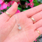 Compass Set Lab-Grown Diamond 9ct White Gold Solitaire Necklace