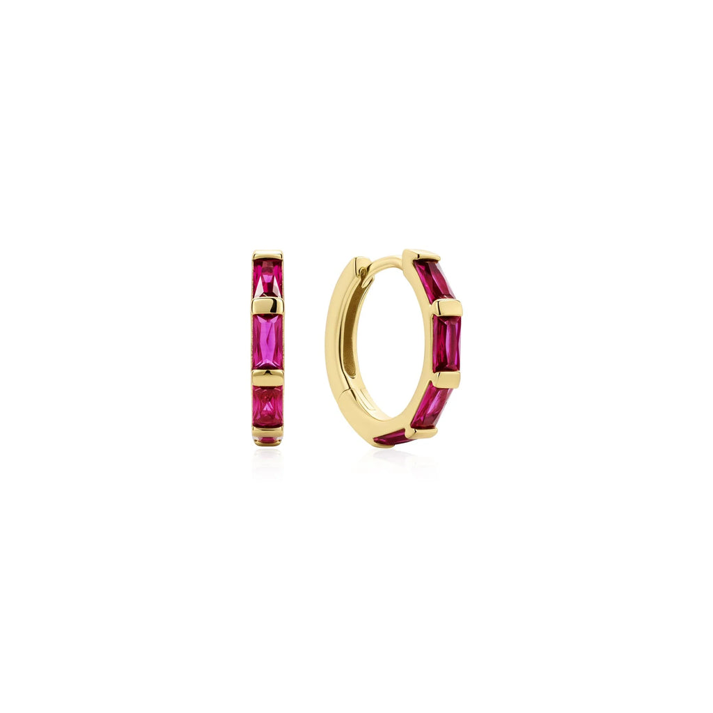 14ct Gold Plated Rosé Holiday Huggie Hoop Earrings | Ania Haie