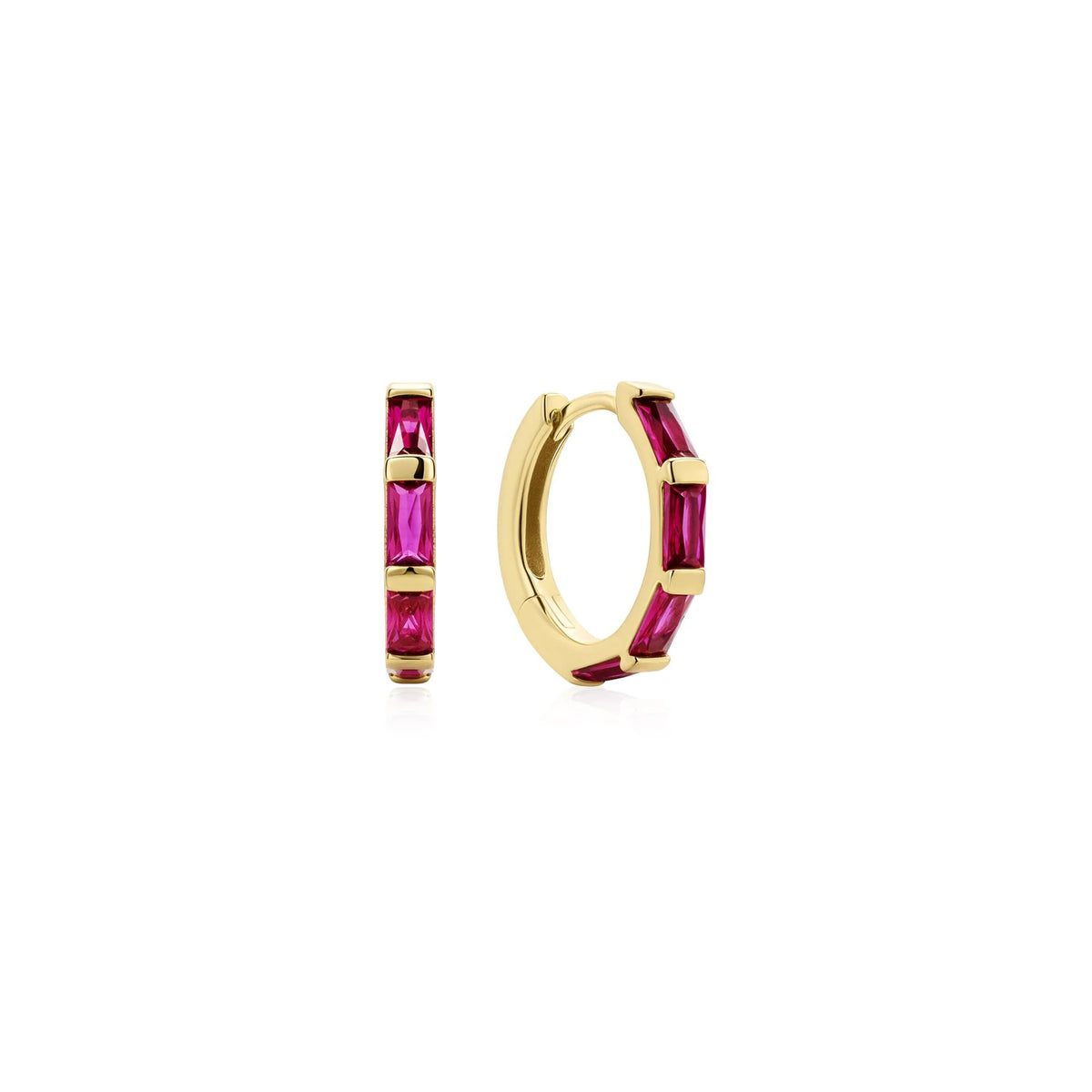 14ct Gold Plated Rosé Holiday Huggie Hoop Earrings | Ania Haie