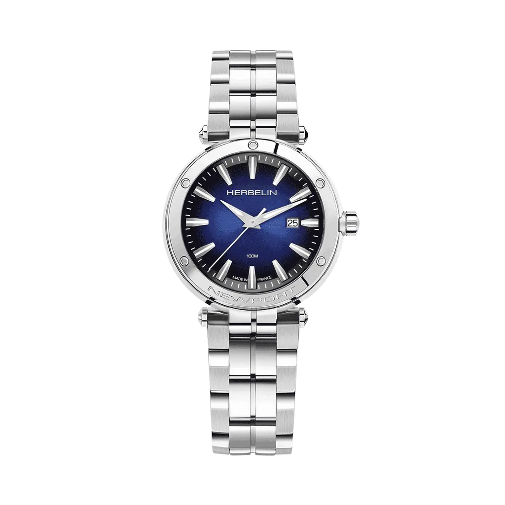 Herbelin Luna Ladies Stainless Steel Guilloché White Dial Watch