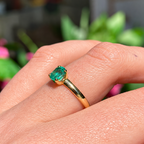 Emerald 9ct Yellow Gold Solitaire Ring | Size O