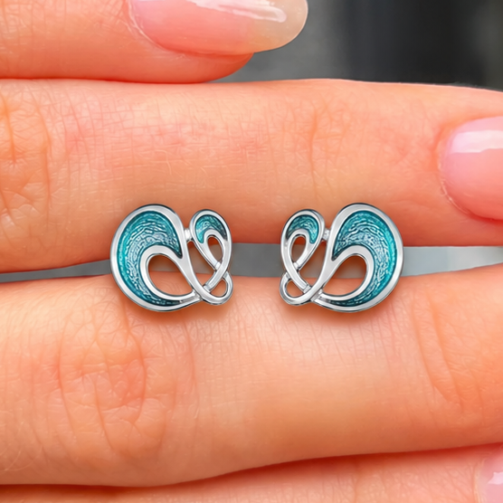 Pre-Order | Sheila Fleet Sterling Silver Storm Small Enamel Stud Earrings