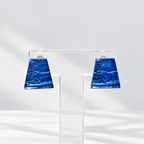 CLIP ON Blue Irregular Shaped Earrings | Watch This Space