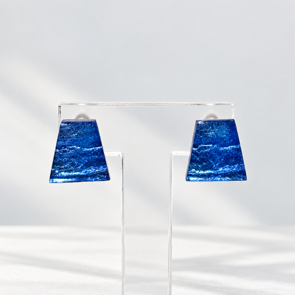 Pre-Order | CLIP ON Blue Irregular Shaped Earrings | Watch This Space