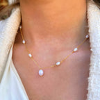 Pearl 9ct Gold Plated Chain Dainty Necklace