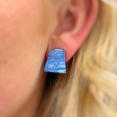 Pre-Order | Blue Irregular Shaped Clip-On Earrings | Watch This Space