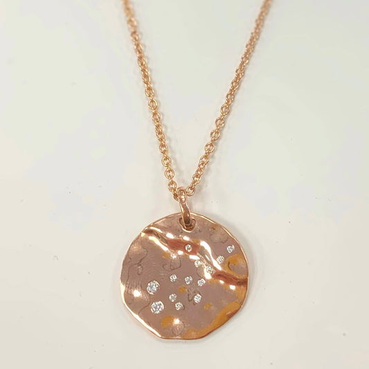 9ct Rose Gold Plated Sterling Silver Star Sign Constellation Necklace