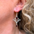 Garnet Sterling Silver Art Nouveau Inspired Drop Earrings
