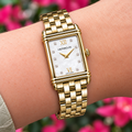 Herbelin | Art Deco Steel Gold Square Watch with White Dial | Ladies