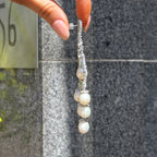 Freshwater Pearl & Cubic Zirconia Sterling Silver Drop Earrings