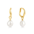 Pre-Order | Freshwater Pearl Gold Drop Hoops | Ania Haie