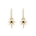 Pre-Order | Black Onyx Gold on Silver Star Drop Huggies | Ania Haie