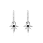 Onyx Sterling Silver Star Drop Huggies | Ania Haie