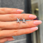 Silver Kiss Polished Pavé Stud Earrings | Ania Haie