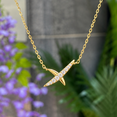 Gold Kiss Pavé Necklace | Ania Haie