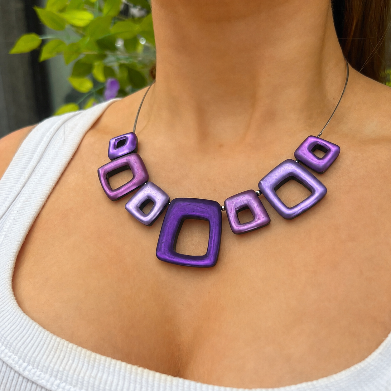 Pre-Order | Sweetpea Hollow Squares Necklace | Watch This Space