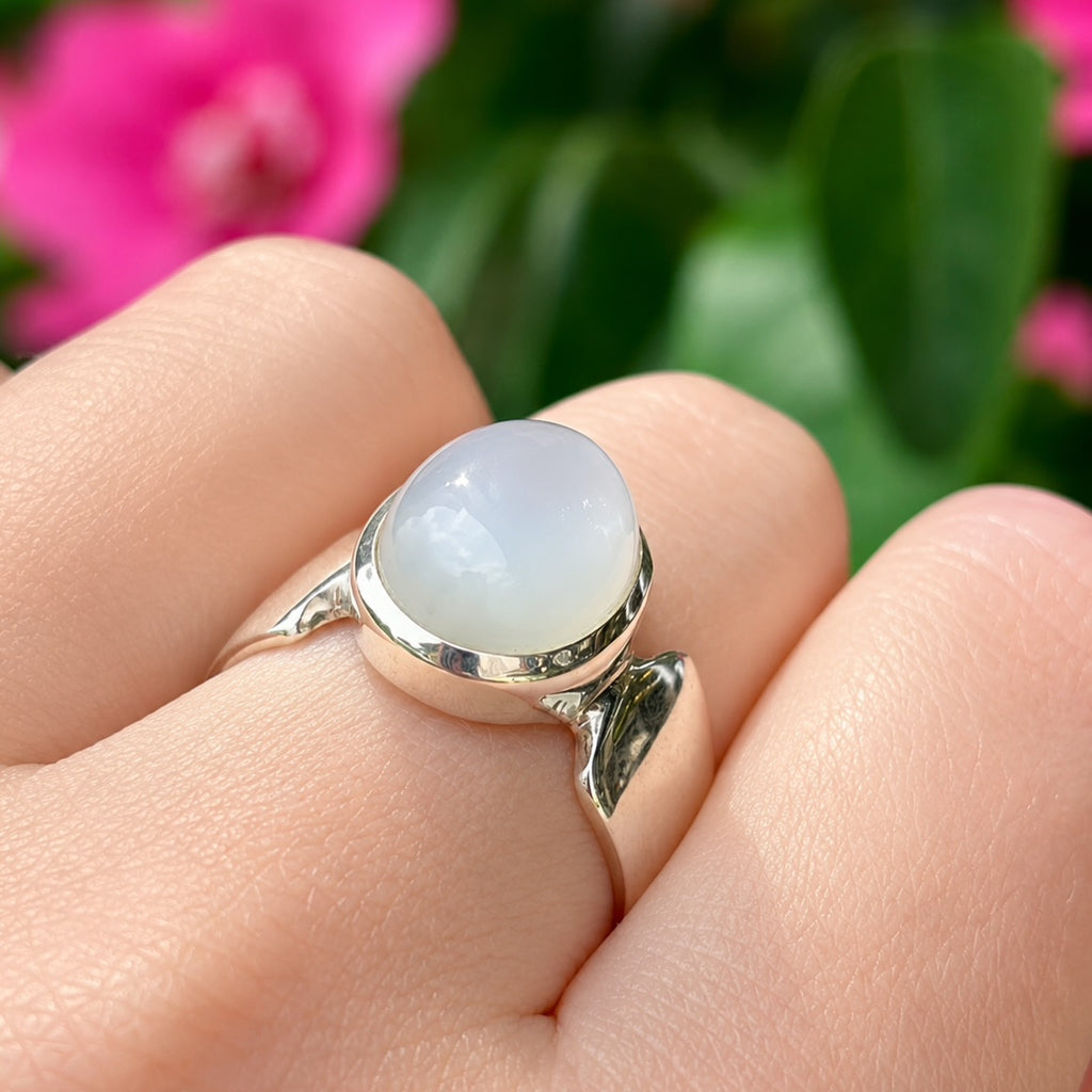 Moonstone Sterling Silver Chunky Ring | Size R ½