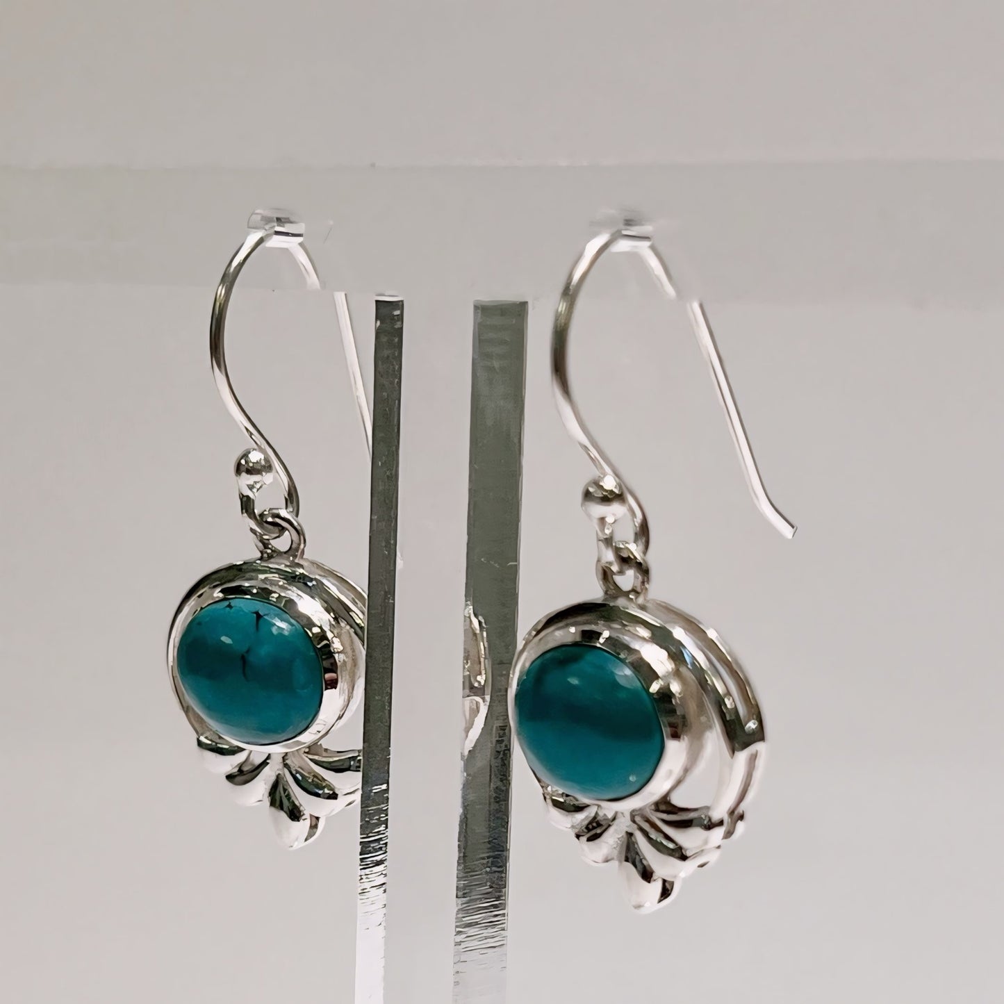 Sterling Silver Dainty Turquoise Drop Earrings
