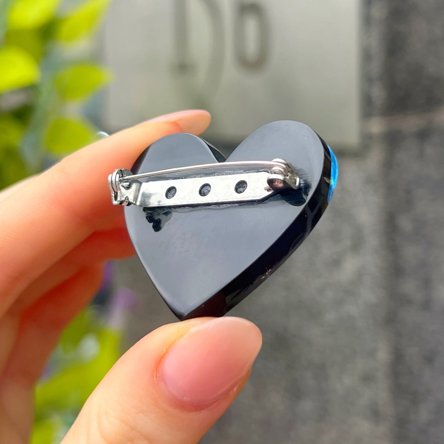 ‘Watch This Space’ Blue Love Heart Brooch