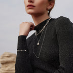 Silver Linked Shell Pearl Drop Pendant Necklace | Ania Haie