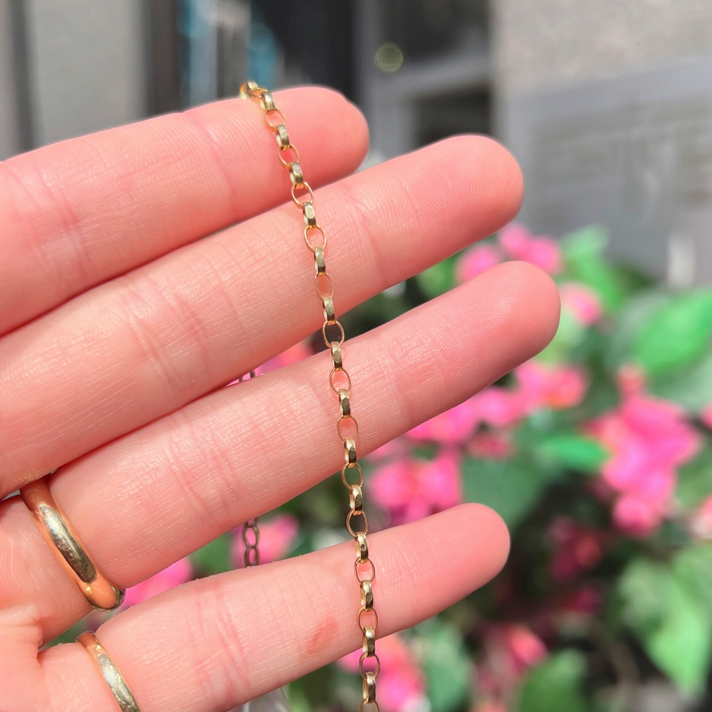 Vintage Baroque Pearl 9ct Gold Station Necklace