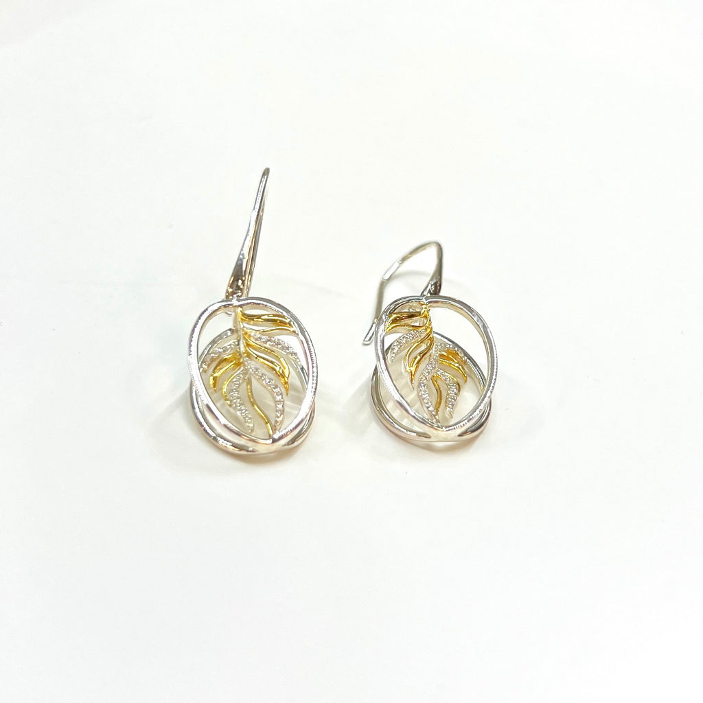 Cubic Zirconia Sterling Silver 9ct Gold Plated Drop Earrings | Unique & Co.