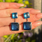 Blue Square Drop Earrings | Watch This Space | Pre-Order