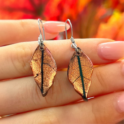 Orange Leaf Drop Earrings | Watch This Space
