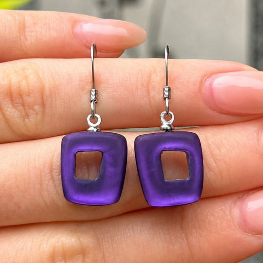 Pre-Order | Sweetpea Hollow Square Drop Earrings | Watch This Space