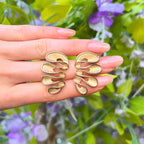 9ct Yellow Gold 3D Wave Design Earrings