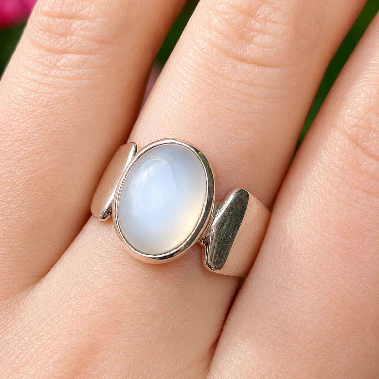 Moonstone Sterling Silver Chunky Ring | Size R ½
