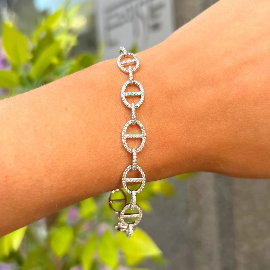 Cubic Zirconia Sterling Silver Bracelet